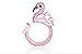 EverMarker Amazing Animal Ring Cute Flamingo for Young Womens Gifts Mom Birthday Teens Girls Party Dress up Cuff Ring Statement (Pink)