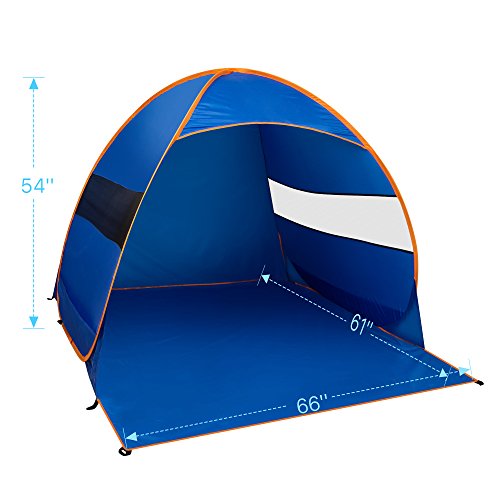FiveJoy Instant Pop Up Beach Shade Tent with UV Protection - Easy Setup and Transport - Must Have Sun Shelter for Families with Babies and Toddlers - Great for Picnics, Barbecues, Open-Air Concerts … - Thumbnail 3