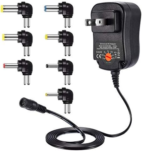 POWSEED 12W Universal AC Adapter Power Supply DC 3V 4.5V 5V 6V 7.5V 9V 12V