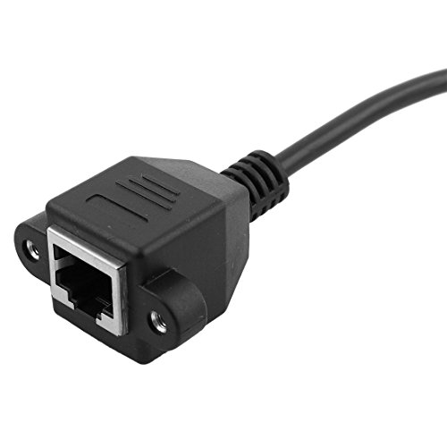 uxcell Screw Panel Mount Right Angle 8P8C RJ45 Female to Male Connector Network Lan Cable