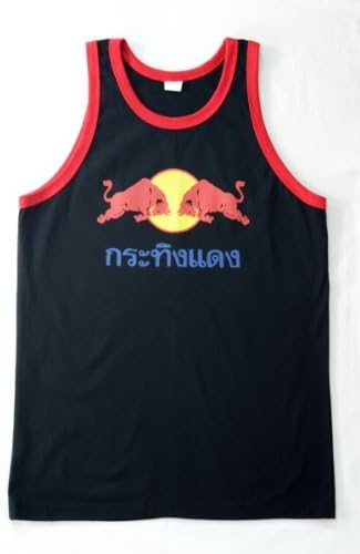 Red Bull Tank Top in Thai Wording Design - Black (Size Xl)