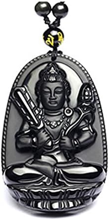 Natural Genuine Obsidian Buddha Pendant Necklace Bodhisattva Amulet Talisman Kinwilliam 8
