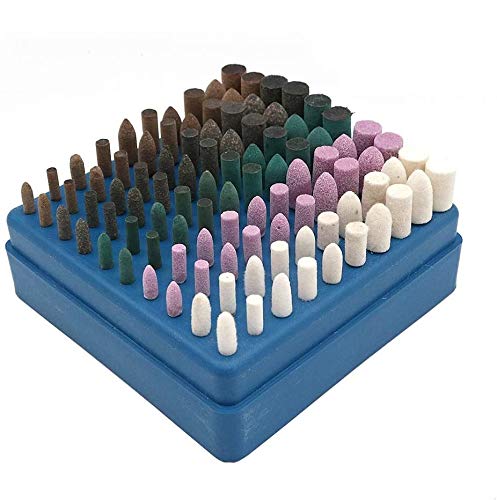 DollaTek 100Pcs Polishing Grinding Wheels Wool/Sesame/Rubber/Cowhide Grinding Tools- Mixed Set 3mm Shank