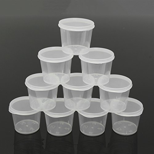 LILACORP 30Pcs/Set 35ml Containers Round Food Soup Lids Set Reusable Clear Condiment Spice Boxes Home Office Dinnerware