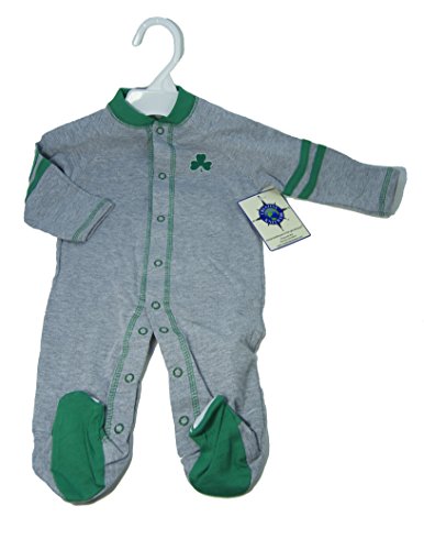 Irish Baby Body Suit Footie Grey Shamrock 6-9 Months