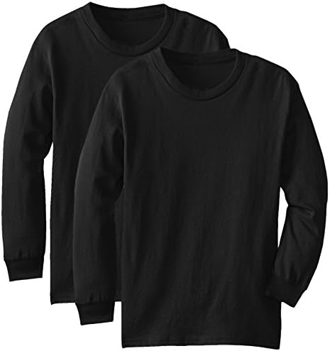 Regular Fit Youth Long Sleeves Cotton TShirt - Boys Girls 7-16 Yrs Old - Pack Deal