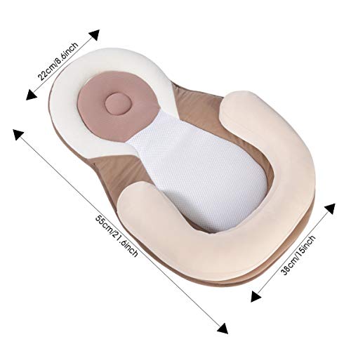 Portable Baby Crib Nursery Travel Folding Baby Bed Bag Infant Toddler Cradle Multifunction Storage Bag for 0-12 MonthBaby Care (Off-White)