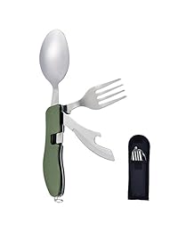HIKENTURE 4 in 1 Camping Utensil Stainless Steel F