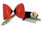 Flight High Performance Diabolo Pro Chinese Yoyo with Handsticks, Net Bag and Extra Strings … (red)