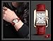 IJAHWRS Womens Analog Watches Quartz Wristwatch Business Casual Watch Unique Dress Watch Square Dial Roman Numeral Strap Fashion Ladies Cheap Watches on Sale Birthday Gift 30M Waterproof (red)