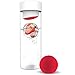 Asobu Glass Water Bottle with Fruit Iceball Maker, Red