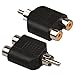 Relper-Lineso 5 Pack Male RCA 1 to 2 Y Splitter Adapter for Audio Video Av Tv Cable Convert(5X RCA 1 to 2 Adapter)