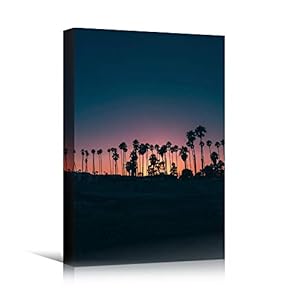 signwin Canvas Wall Art Silhouette Palm Tree Bedroom...