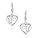 Bling Jewelry Dangling Hearts 925 Silver Bone Paw Print Leverback Earrings