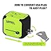 UPPEL Travel Adapter Dual USB All-in-one Worldwide Travel Chargers Adapters for US EU UK AU About 152 Countries Wall Universal Power Plug Adapter Charger with Dual USB and Safety Fuse (Green)