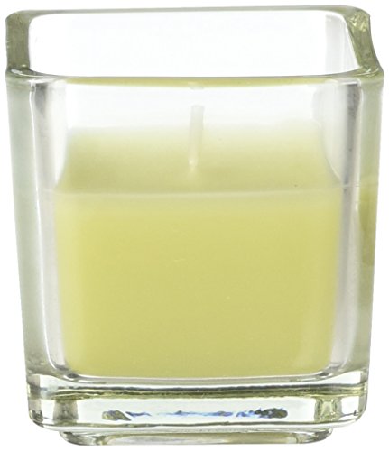 Zest Candle 12-Piece Votive Candles, Sage Green Square Glass