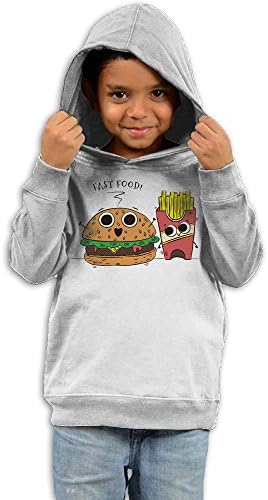 Unyiqun Cute Burger and Fries Fast Food Toddler Hoodies - Soft and Cozy Hooded Sweatshirts 2 Toddler White