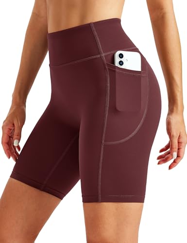 MAGCOMSEN Women's 8" Biker Shorts with Pockets
