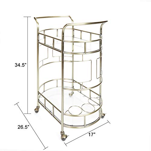 Silverwood Sinclair 2Tier Serving Cart in Antique Gold Pricepulse
