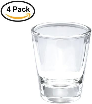 TJB Basics Round 1.5 oz Shot Glass with Heavy Base, Clear Glass (4)