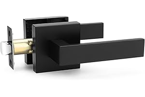 Tinewa 1 Pack No Lock Passage Door Lever, Reversible Door Handle Without Locking for Right/Left Handed Door, Matte Black Heav