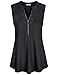 BAIKEA Women's Summer Short Sleeve Zipper Notch V Neck Tunic Tops Plaid Shirts