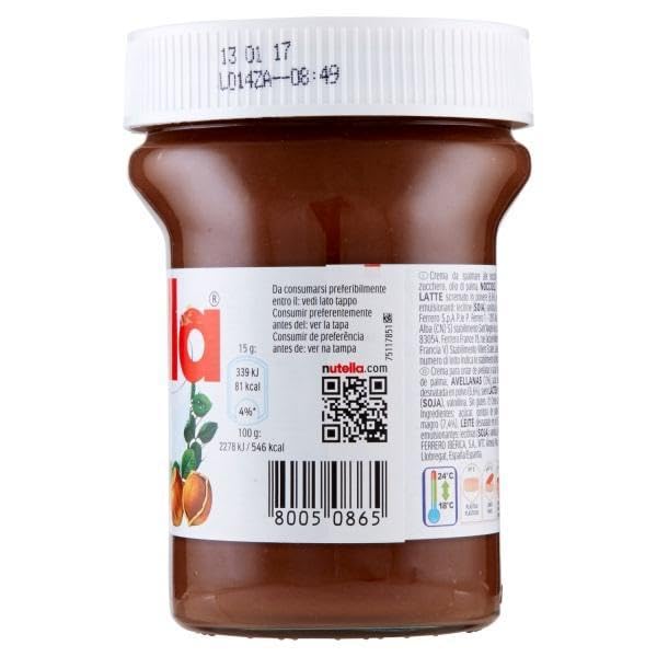 Nutella Hazelnut Spread with Cocoa, Creamy Hazelnut Spread, Breakfast Favorite, 13 oz Jar