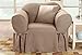 Sure FIT Home Décor Cotton Duck Solid Box Cushion Chair One Piece Slipcover, Relaxed Fit, 100% Cotton, Machine Washable, Linen Color (SF26664)