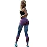 PHOTNO Women's Yoga pants Workout Gym Leggings Fitness Sports Trouser Athletic Pants (L, Multicolor)