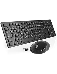 Wireless Keyboard and Mouse, TedGem Keyboard and Mouse Combo 2.4G USB Keyboard and Mouse Ergonomic Keyboard and Mouse Keyboard Combo 105 Keys for PC Desktops, Laptops, Mac OS & Windows