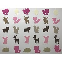 Pink Woodland Creatures Confetti - Pink Woodland Party Decor - Woodland Baby Shower - Woodland Birthday Party - Girl Birthday Party - 250 pieces