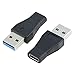 [2 in 1 Pack] Joyshare USB 3.0 Male (USB-A) to USB 3.1 Type C (USB-C) Female Connector Converter Adapter for USB Type-C Devices - Black