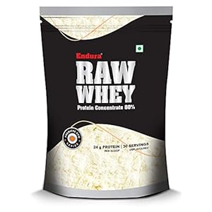 Endura Raw Whey Protein Concentrate 80% | 24g Protein | 30 Servings | Unflavoured Whey Protein | Concentrate Protein…