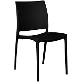 Niche Terrace Plastic Indoor/Outdoor Stacking Chair - Black