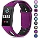 Maledan Compatible with Fitbit Charge 3 Bands for Women Men, Fuchsia Black, Small