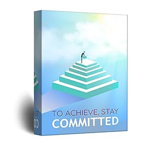 Inspirational Quotes Canvas Wall Art - to Achieve Stay Committed - Giclee Print Gallery Wrap Modern Office Decoration Ready to Hang - 12x18 inches