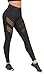 Nulibenna Women's Mesh Stretchy Workout Sportys Yoga Leggings Ninth Pants,Black 1,Small