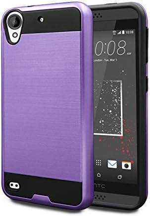 HTC Desire 530 Case, HTC Desire 630 Case, kaesar [Slim Fit] [Shock Absorption] Brushed Metal Texture Hybrid Dual Layer Slim Protector Case Cover for HTC Desire 630 , HTC Desire 530 - Purple