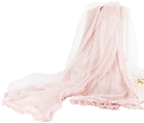 Choomon Long Large Two Plies Plain Silk Scarf Women Soft Neck Scarf Shawl Wrap (Pink)