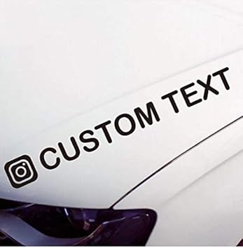 Isee 360 Instagram Custom Text Car Stickers For Bumper Hood Sides Vinyl Black Decals L X H 20 00 Cm X 2 00 Cm Amazon In Car Motorbike