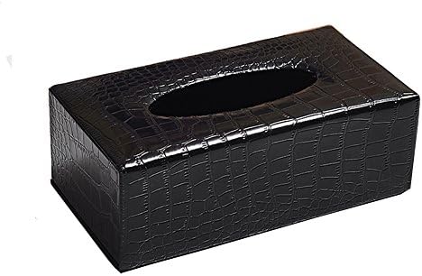 European Style Pu Feather Tissue Box Napkin Holder Lovely Rectangular Holder Box Cover (Color-B)