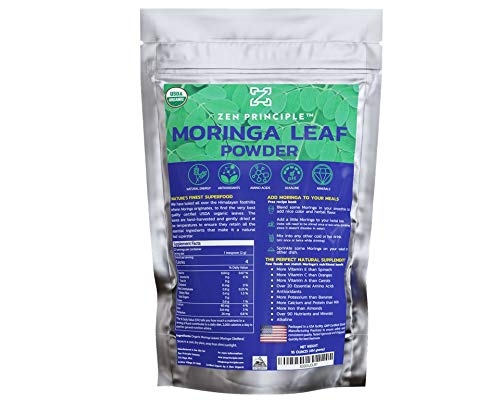 1 lb. Premium Organic Moringa Oleifera Leaf Powder. 100% USDA Certified. Sun-Dried, All Natural Energy Boost, Raw Superfood and Multi-Vitamin. No GMO, Gluten Free. Great in Green Drinks, Smoothies.