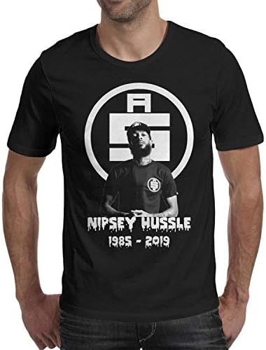 Short Sleeve Young Men Nipsey-Hussle-All-Money-inlogo-Black- top Street Fashion t Shirt