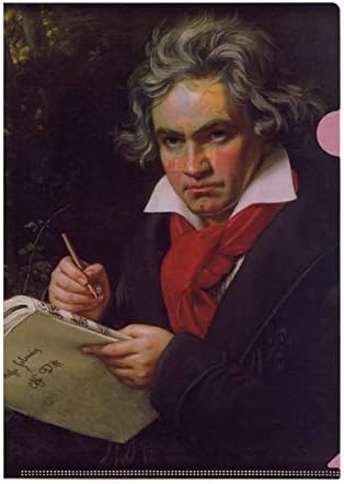 Amazon クリアファイル ベートーベン 肖像画 書類入れ ドキュメントファイル アート イラスト 画家 楽譜 音楽家 クリアホルダー 文房具 オフィス用品