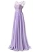 Dresstells Long Prom Dress Scoop Bridesmaid Dress Lace Chiffon Evening Gown