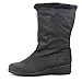 Totes Women's Nicole Black Snow Boot | Waterproof Mid Calf Soft Sole Front Zipper Closure Boot