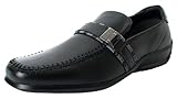 EagleStage Men's Jacquard Strap Bit Driving Moccasin Loafer ,Black,7 D(M) US