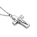 LovelyCharms Cross Urn Necklace for Ashes Stainless Steel Keepsake Memorial Cremation (Cross2)