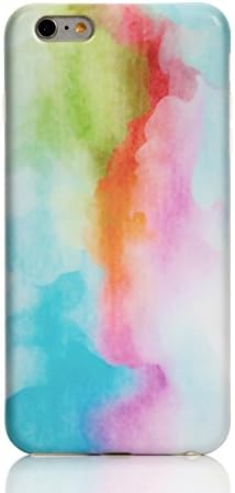 iPhone 6 Plus TPU Case Heavy Duty Cover for iPhone 6 5.5-inch Flexible Soft Anti-Scratch Marble Color Series (rainbow)