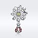 BAMOER Charm 925 Sterling Silver Dazzling Daisy Ladybug Charm Fit Bracelet with CZ DIY Accessories Jewelry